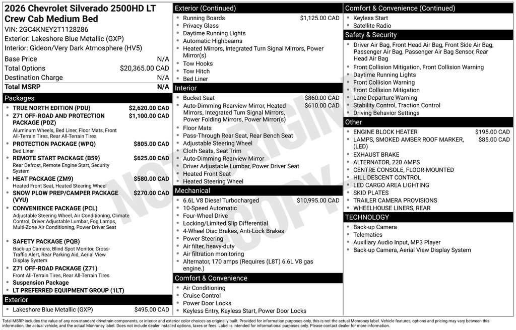New 2026 Chevrolet Silverado 2500 LT w/ True North Edition image 25