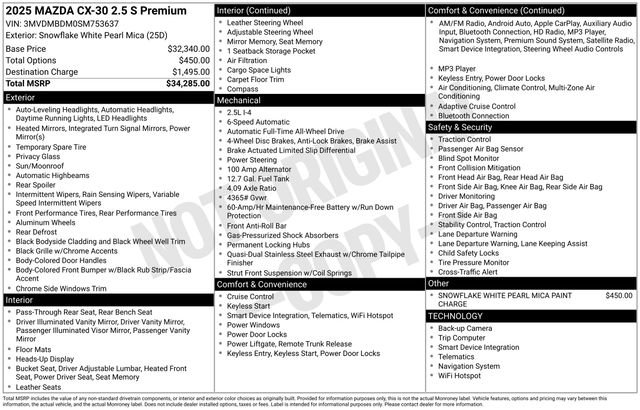 Certified 2025 MAZDA CX-30 AWD 2.5 S w/ Premium Package image 5