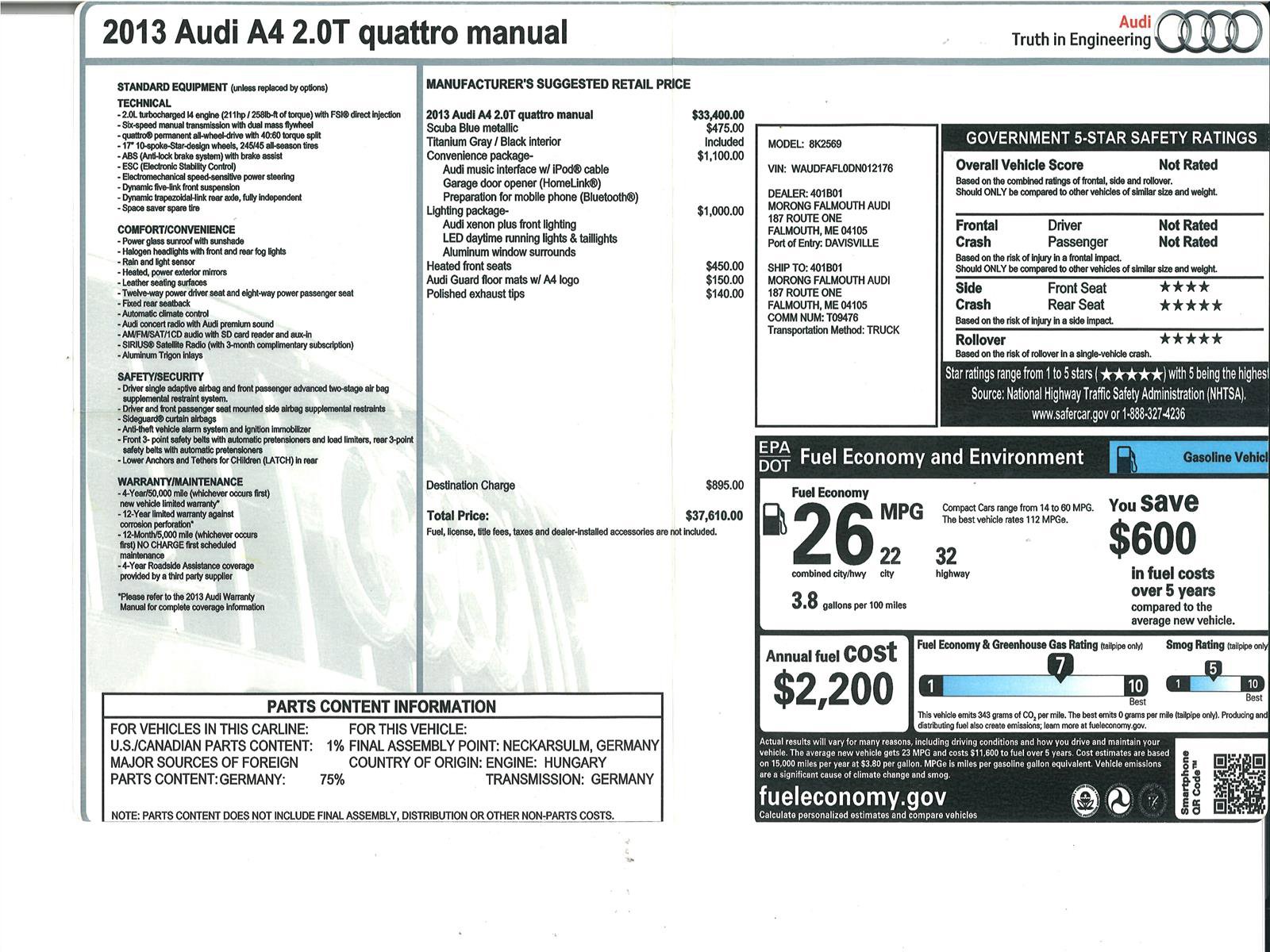 Used 2013 Audi A4 2.0T Premium image 41