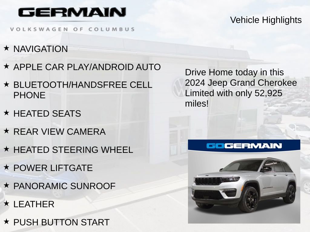 Used 2024 Jeep Grand Cherokee Limited w/ Black Appearance Package AWD/4WD image 6