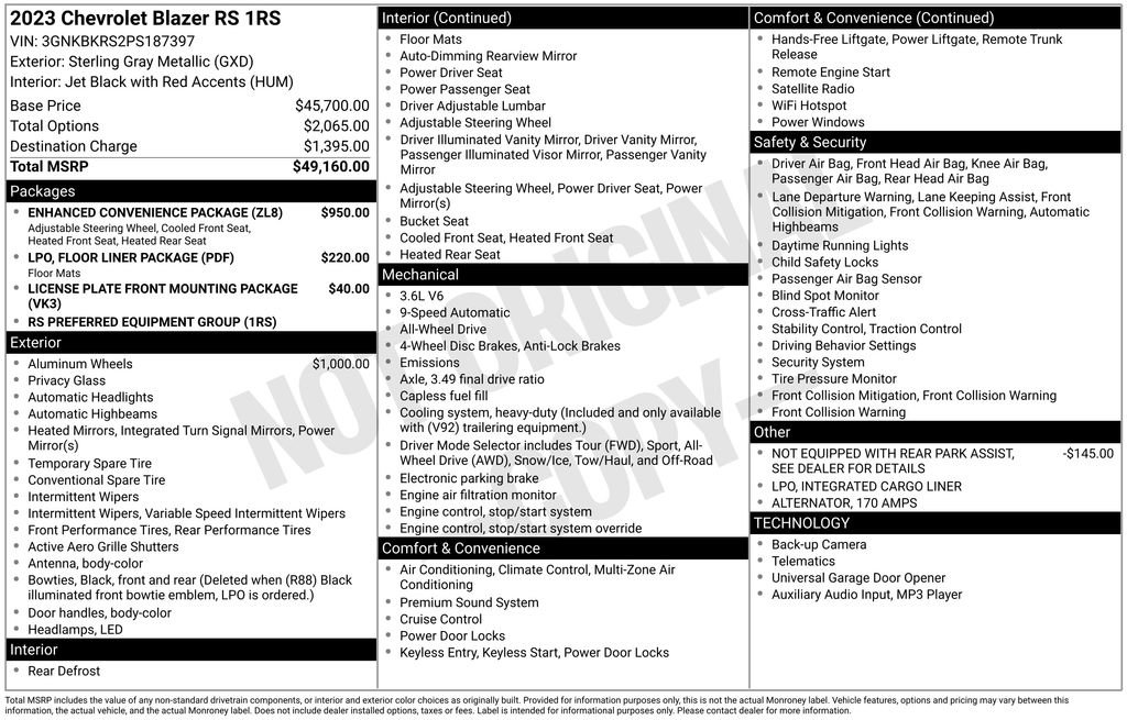 Certified 2023 Chevrolet Blazer RS w/ Enhanced Convenience Package image 35