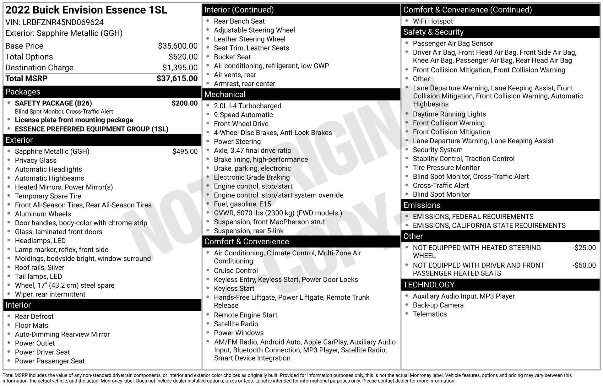 Used 2022 Buick Envision Essence w/ Safety Package image 5