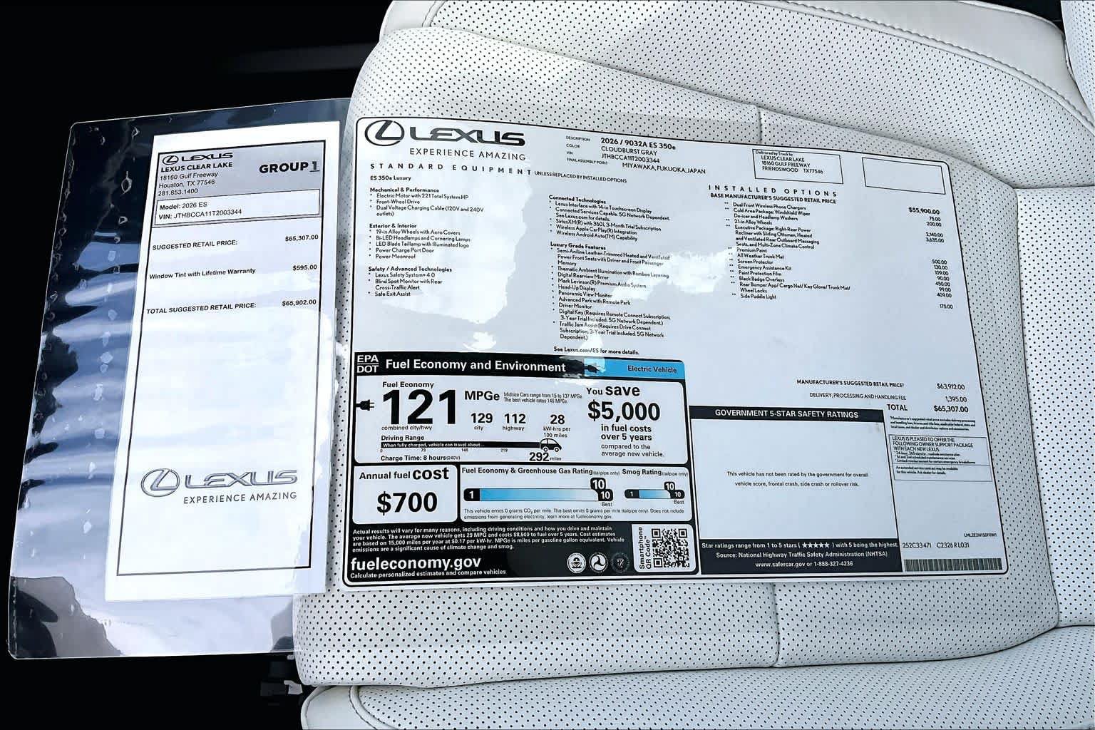 New 2026 Lexus ES 350e w/ Executive Package FWD image 21