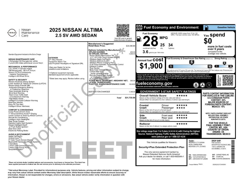 Used 2025 Nissan Altima 2.5 SV w/ SV Special Edition Package AWD/4WD image 27