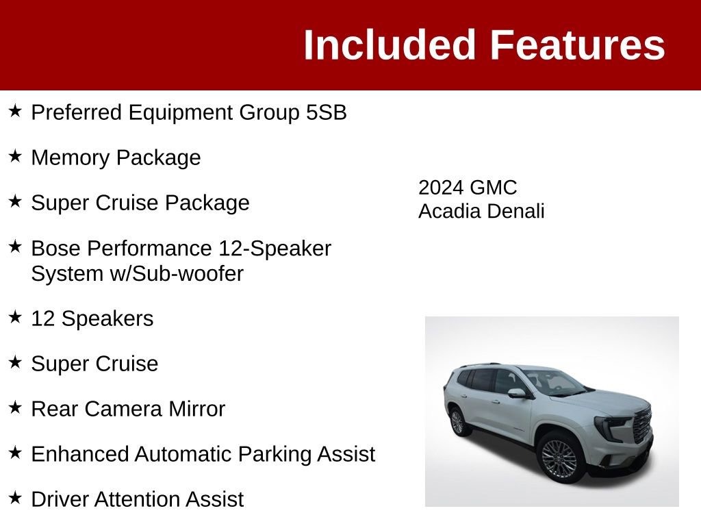 Used 2024 GMC Acadia Denali w/ Super Cruise Package AWD/4WD image 3