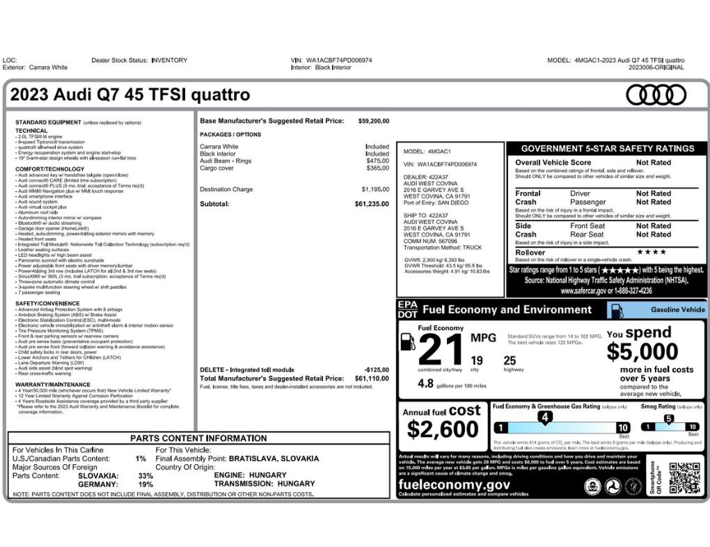 Used 2023 Audi Q7 2.0T Premium image 2