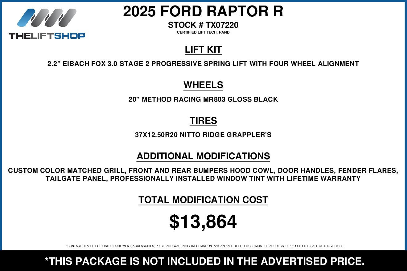 Used 2025 Ford F150 Raptor w/ Equipment Group 803A Raptor R image 2