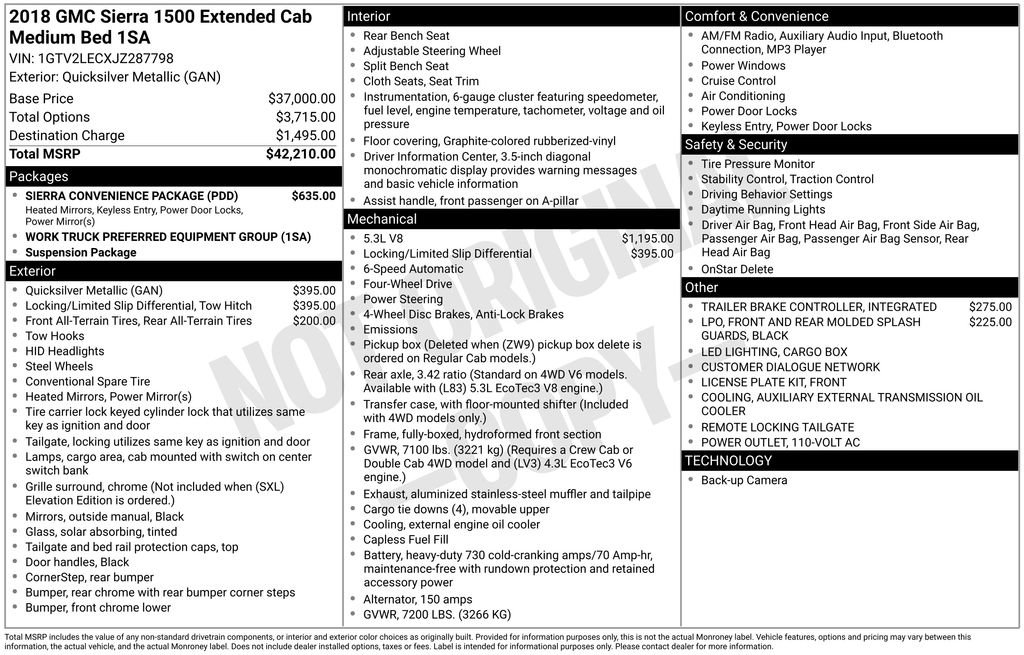 Certified 2018 GMC Sierra 1500 4x4 Double Cab w/ Sierra Convenience Package image 3