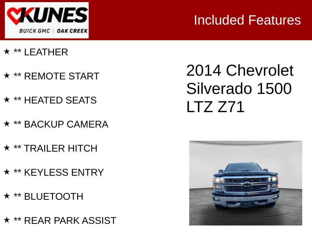 Used 2014 Chevrolet Silverado 1500 LTZ Z71 w/ LTZ Plus Package AWD/4WD image 2