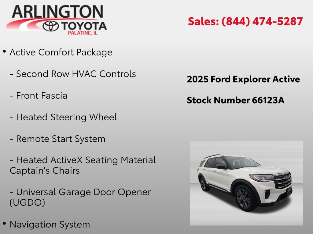 Used 2025 Ford Explorer Active w/ Active Comfort Package AWD/4WD image 2