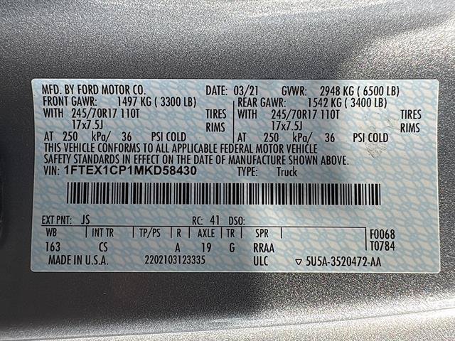 Used 2021 Ford F150 XL w/ Equipment Group 101A High RWD image 33