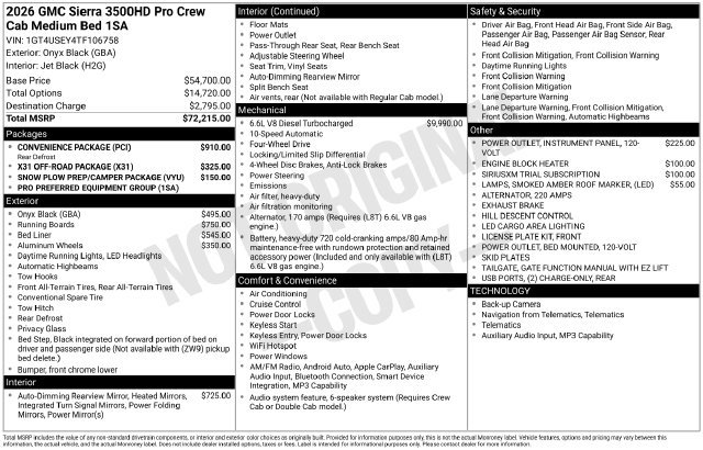 Certified 2026 GMC Sierra 3500 Pro w/ Convenience Package AWD/4WD image 5