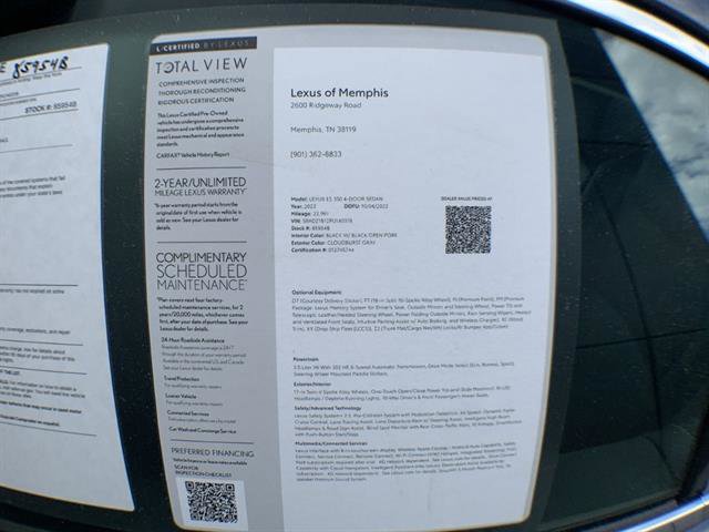 Certified 2023 Lexus ES 350 w/ Premium Package image 26