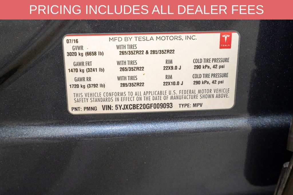 Used 2016 Tesla Model X 90D AWD/4WD image 24