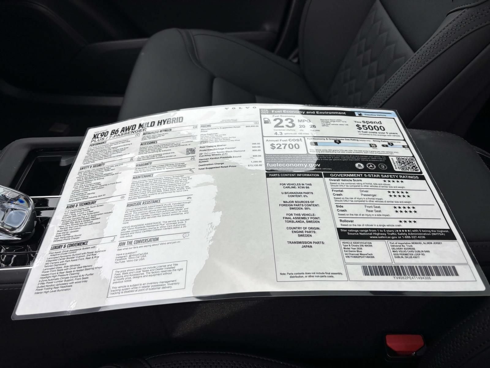 New 2026 Volvo XC90 B6 Plus w/ Protection Package Premier AWD/4WD image 33