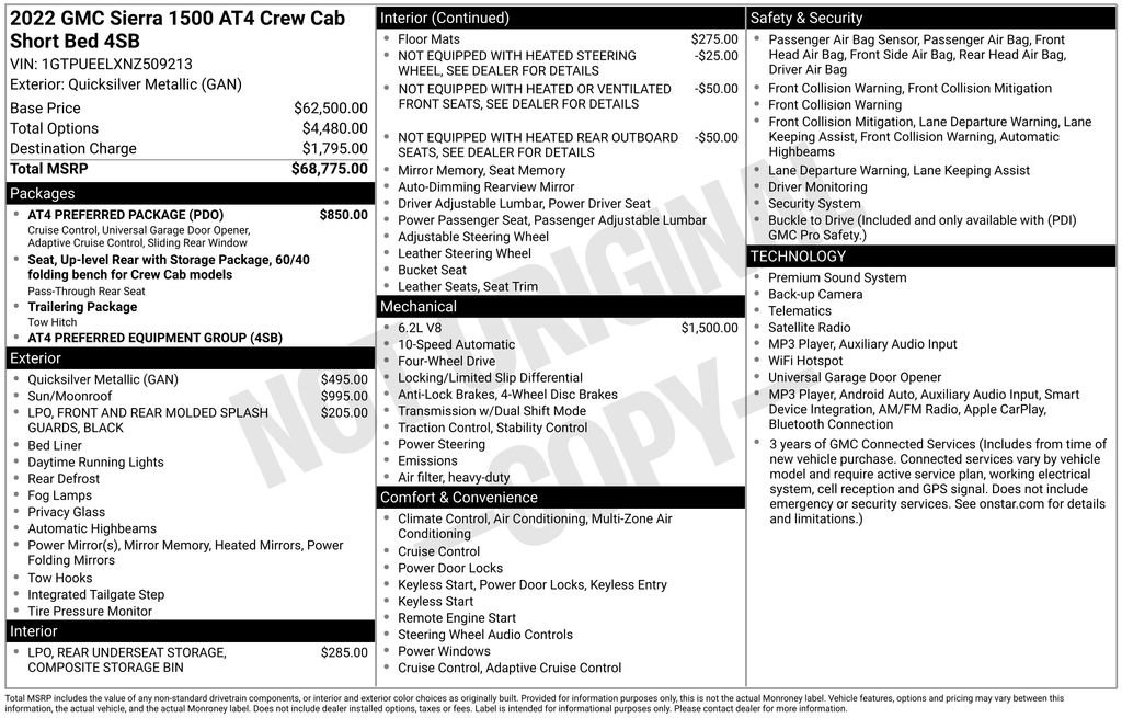 Used 2022 GMC Sierra 1500 AT4 w/ AT4 Preferred Package AWD/4WD image 31