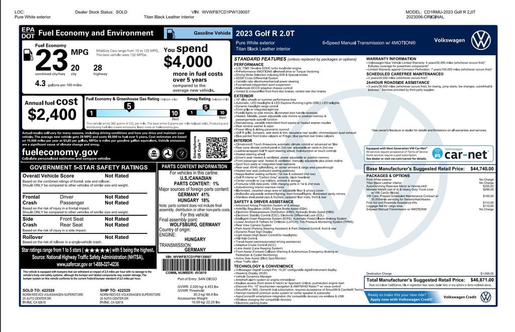 Used 2023 Volkswagen Golf R AWD/4WD image 4
