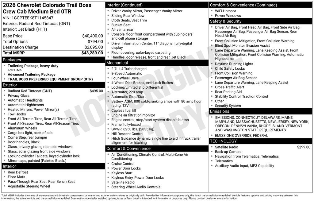 New 2026 Chevrolet Colorado Trail Boss image 74