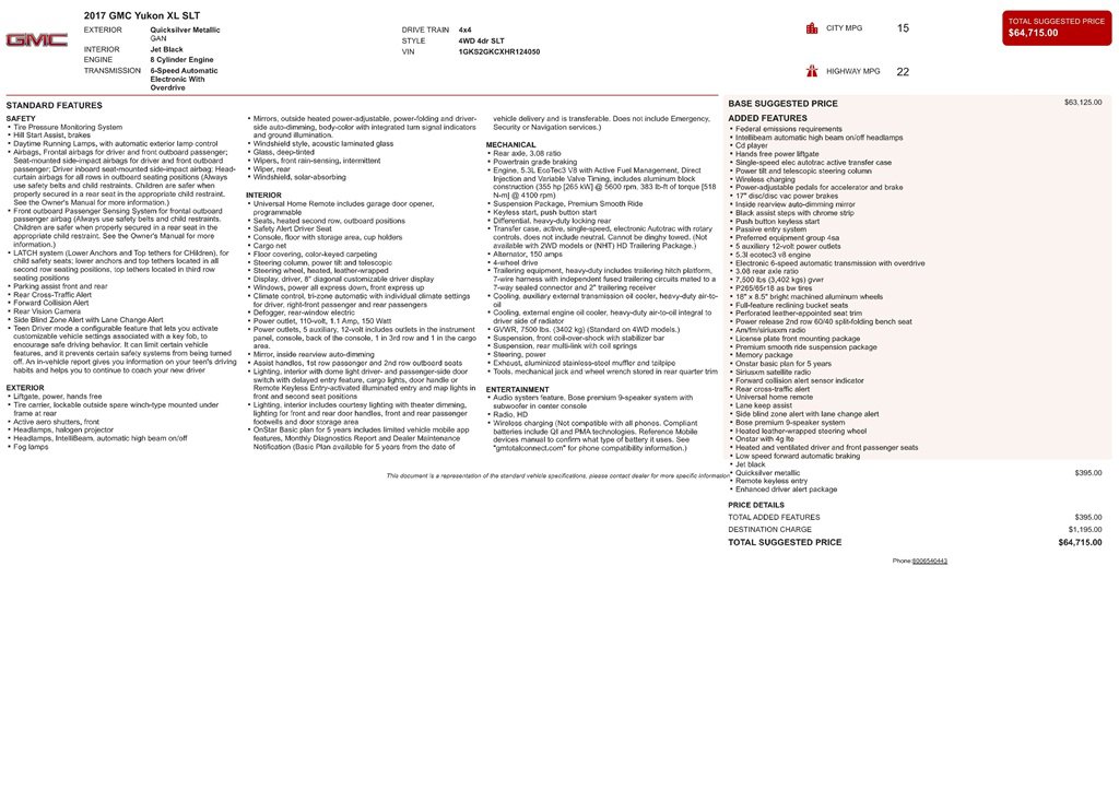 Used 2017 GMC Yukon XL SLT image 9