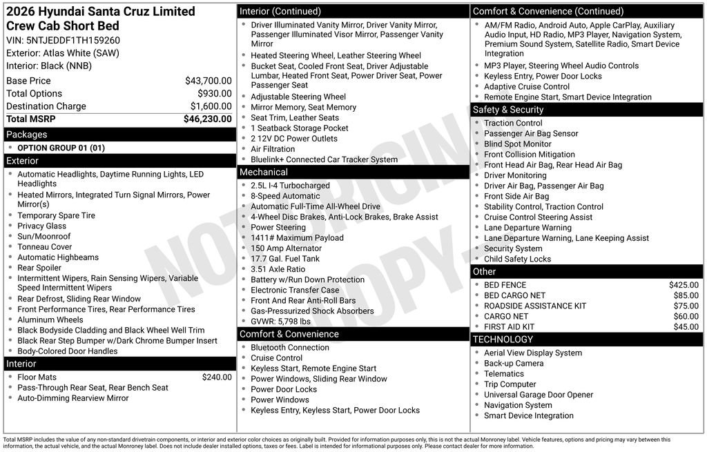 New 2026 Hyundai Santa Cruz Limited image 6