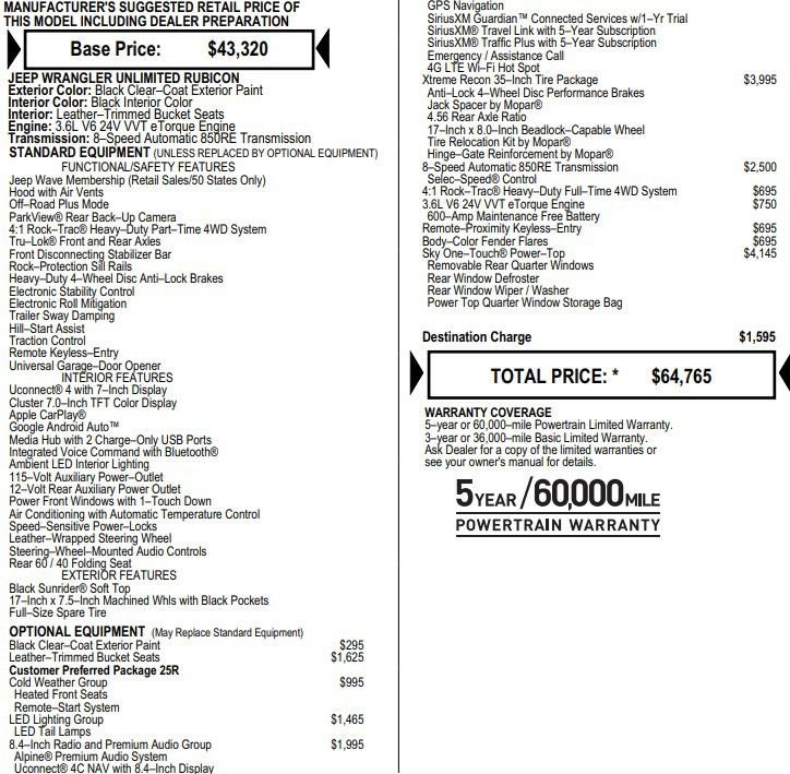 Used 2021 Jeep Wrangler Unlimited Rubicon w/ Xtreme Recon 35" Tire Package image 2