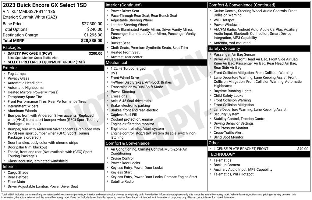 Used 2023 Buick Encore GX Select w/ Safety Package II FWD image 4