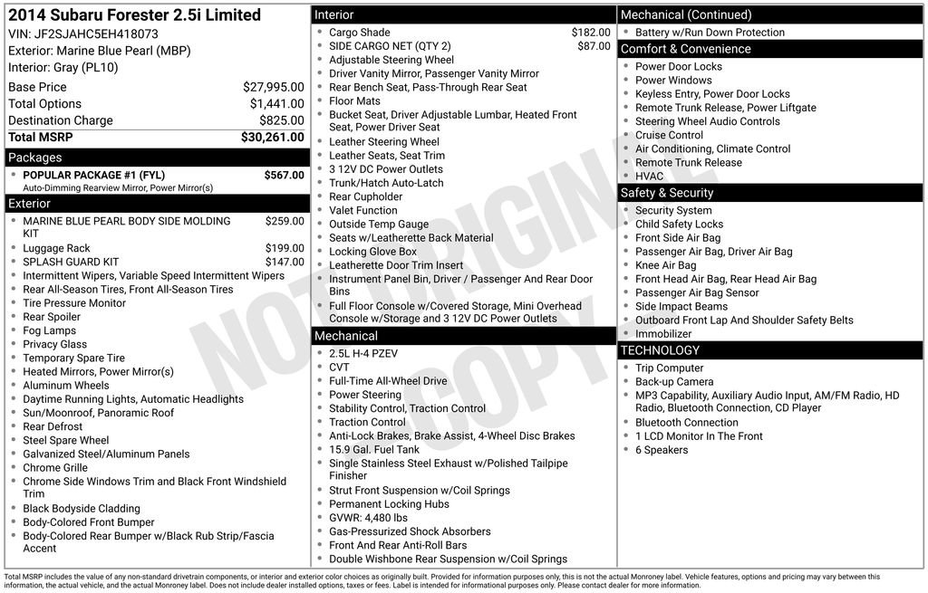 Used 2014 Subaru Forester 2.5i Limited w/ Popular Package #1 image 40