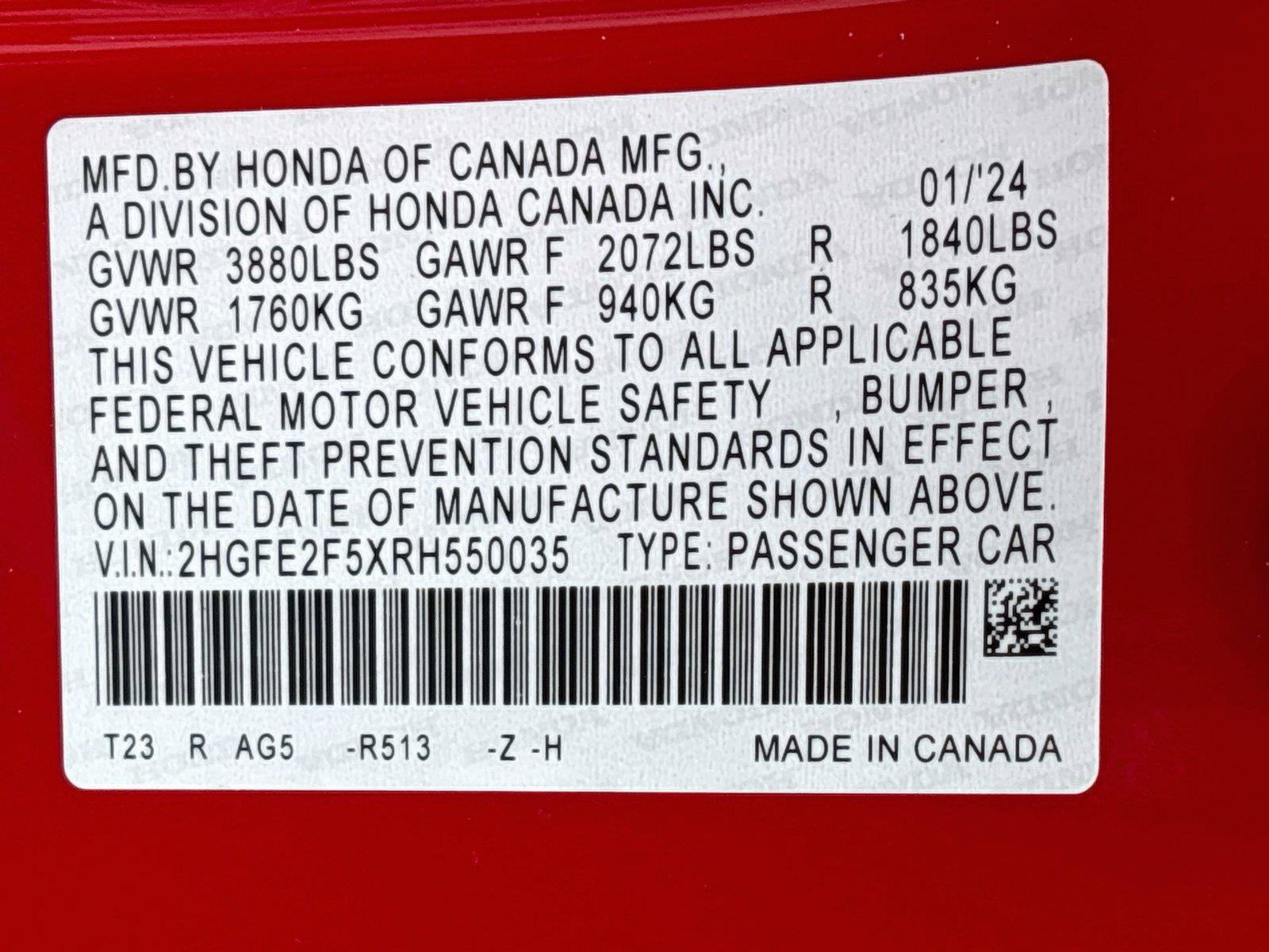 Certified 2024 Honda Civic Sport image 33