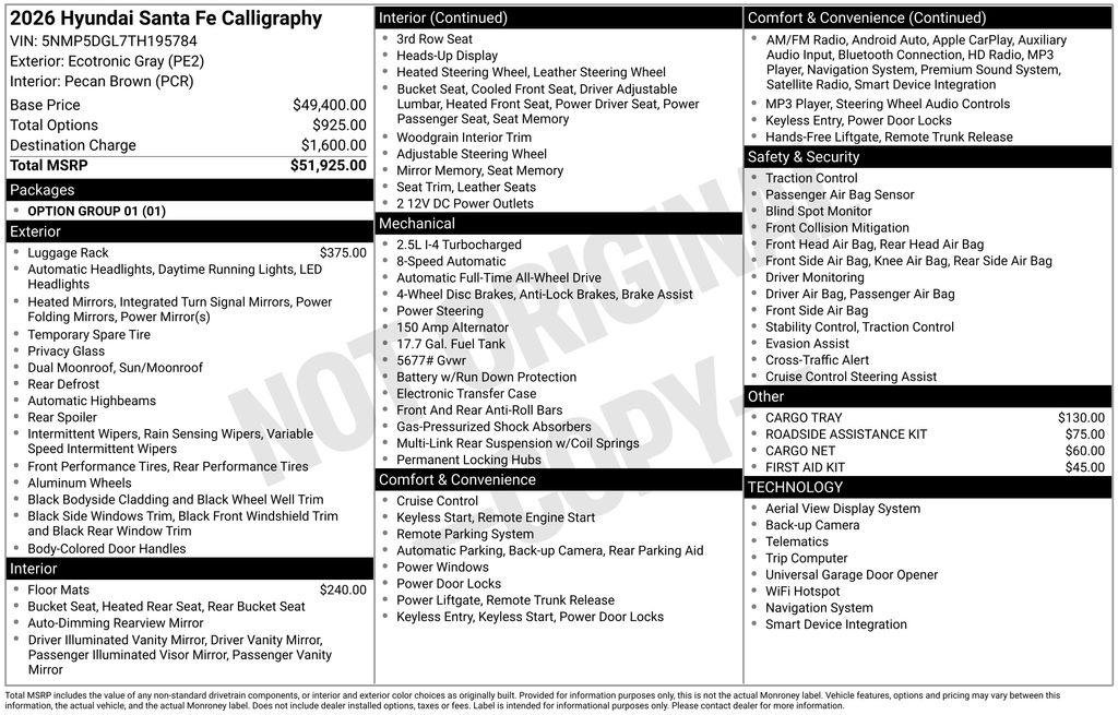 New 2026 Hyundai Santa Fe Calligraphy AWD/4WD image 29