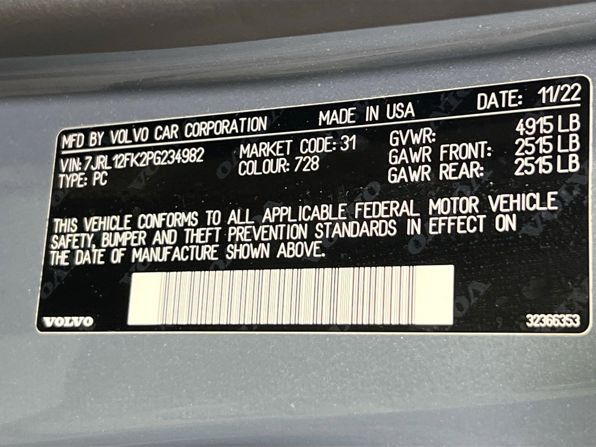 Used 2023 Volvo S60 B5 Core w/ Protection Package Premier image 31