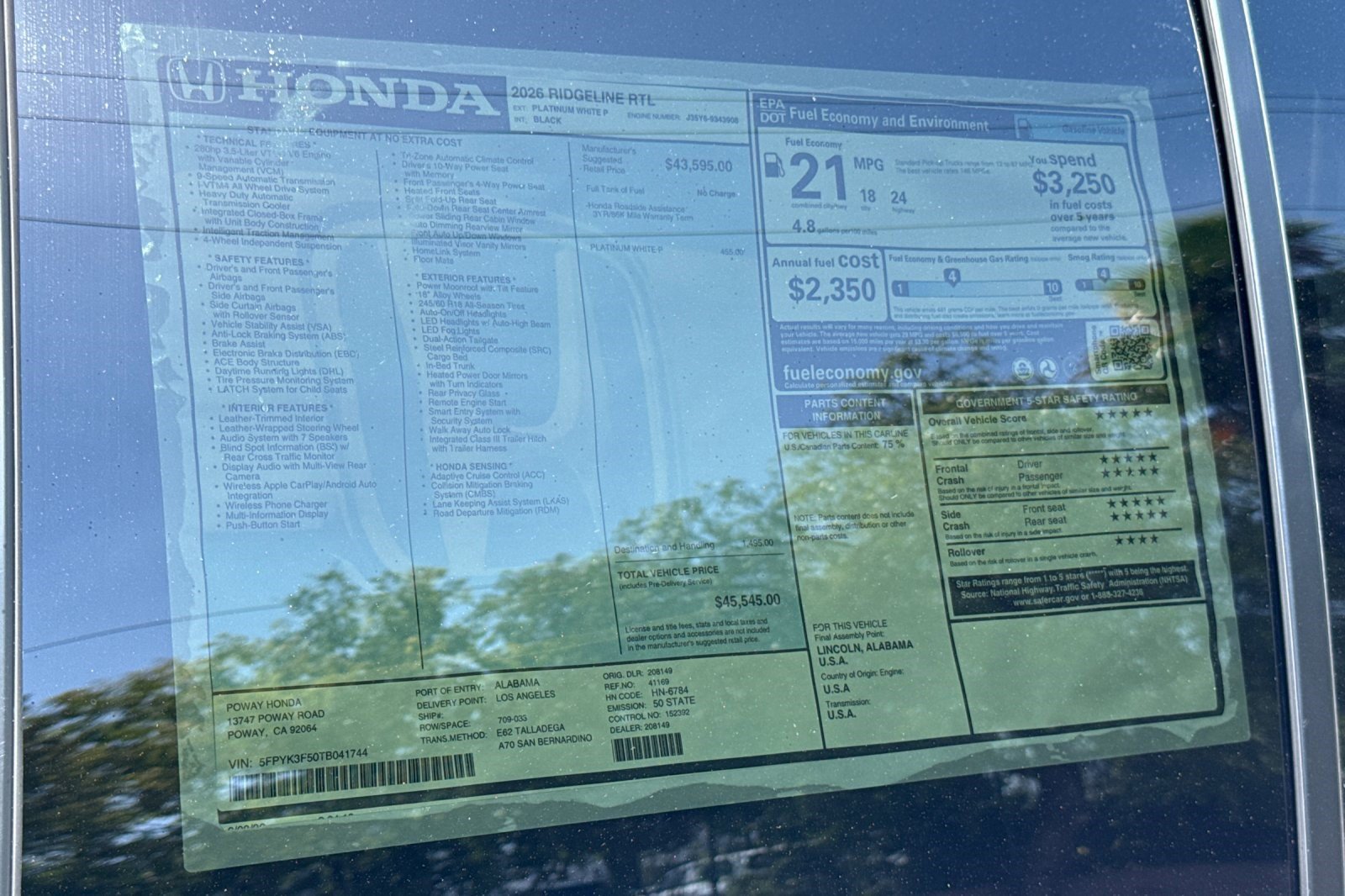 New 2026 Honda Ridgeline RTL image 45