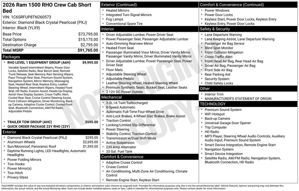 Used 2026 RAM 1500 RHO w/ RHO Level 1 Equipment Group AWD/4WD image 16