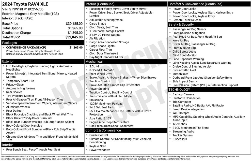 Used 2024 Toyota RAV4 XLE w/ Convenience Package FWD image 38
