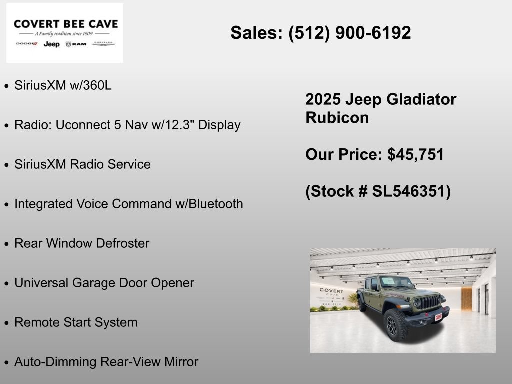 New 2025 Jeep Gladiator Rubicon w/ Convenience Group AWD/4WD image 30
