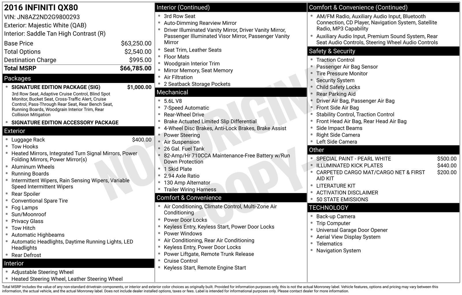 Used 2016 INFINITI QX80 2WD w/ Signature Edition Package image 41