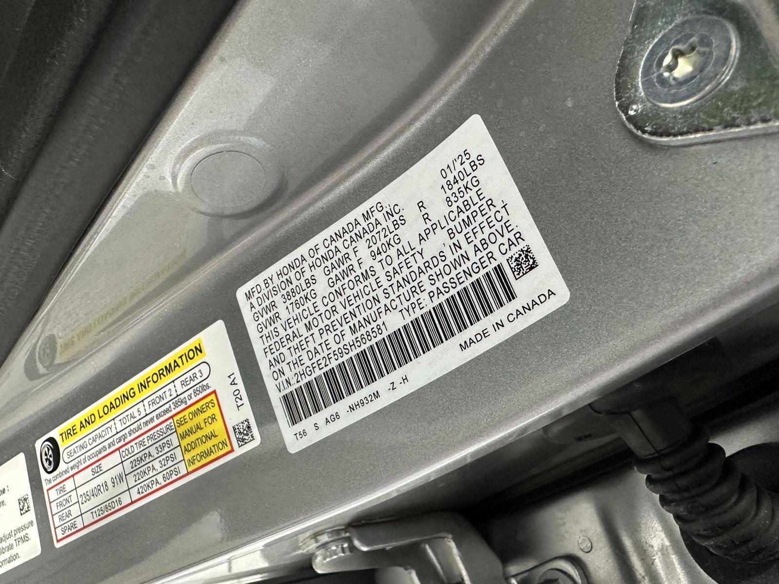 Certified 2025 Honda Civic Sport image 13