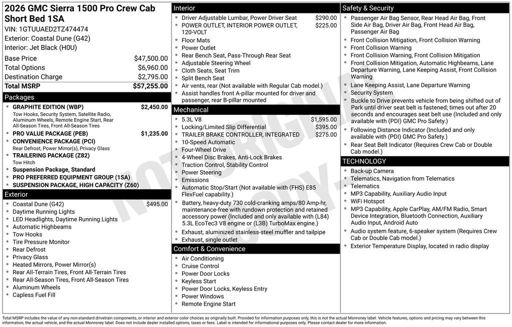New 2026 GMC Sierra 1500 Pro w/ Graphite Edition AWD/4WD image 36