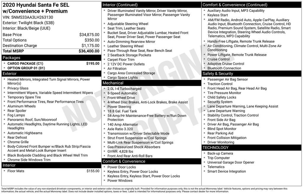 Used 2020 Hyundai Santa Fe SEL w/ Cargo Package image 36