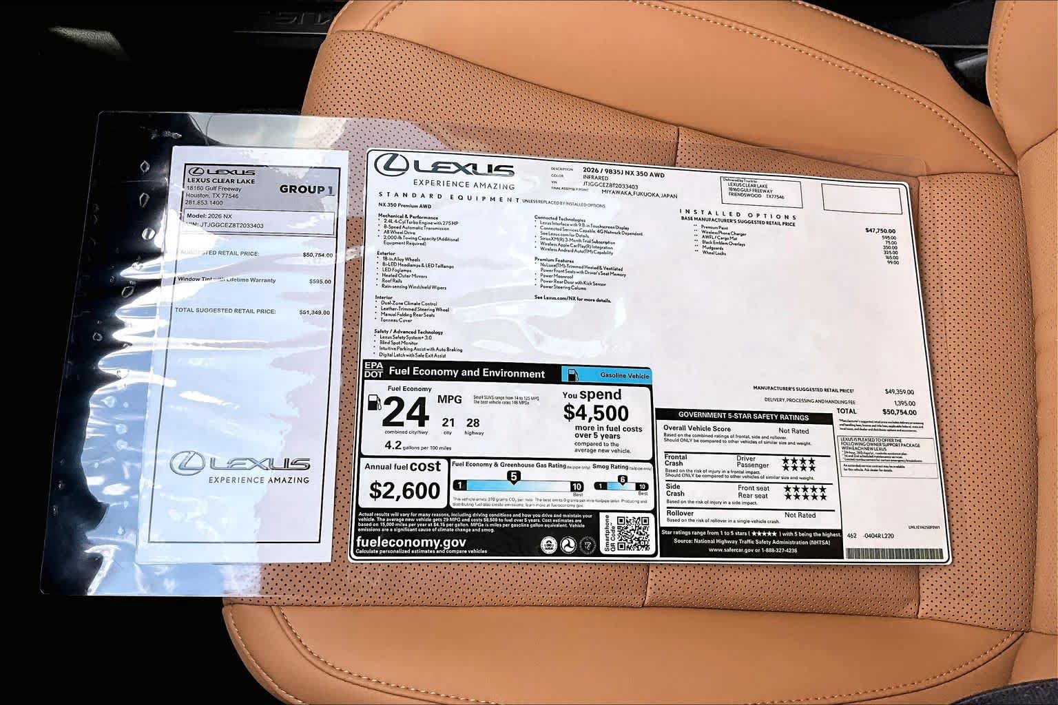 New 2026 Lexus NX 350 AWD w/ Accessory Package (2T) image 21