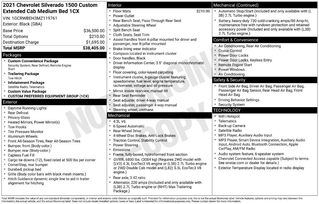 Used 2021 Chevrolet Silverado 1500 Custom RWD image 46