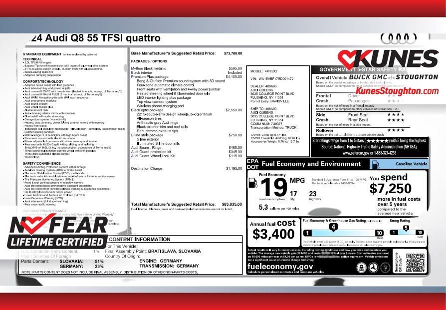 Used 2024 Audi Q8 Premium Plus w/ Premium Plus Package