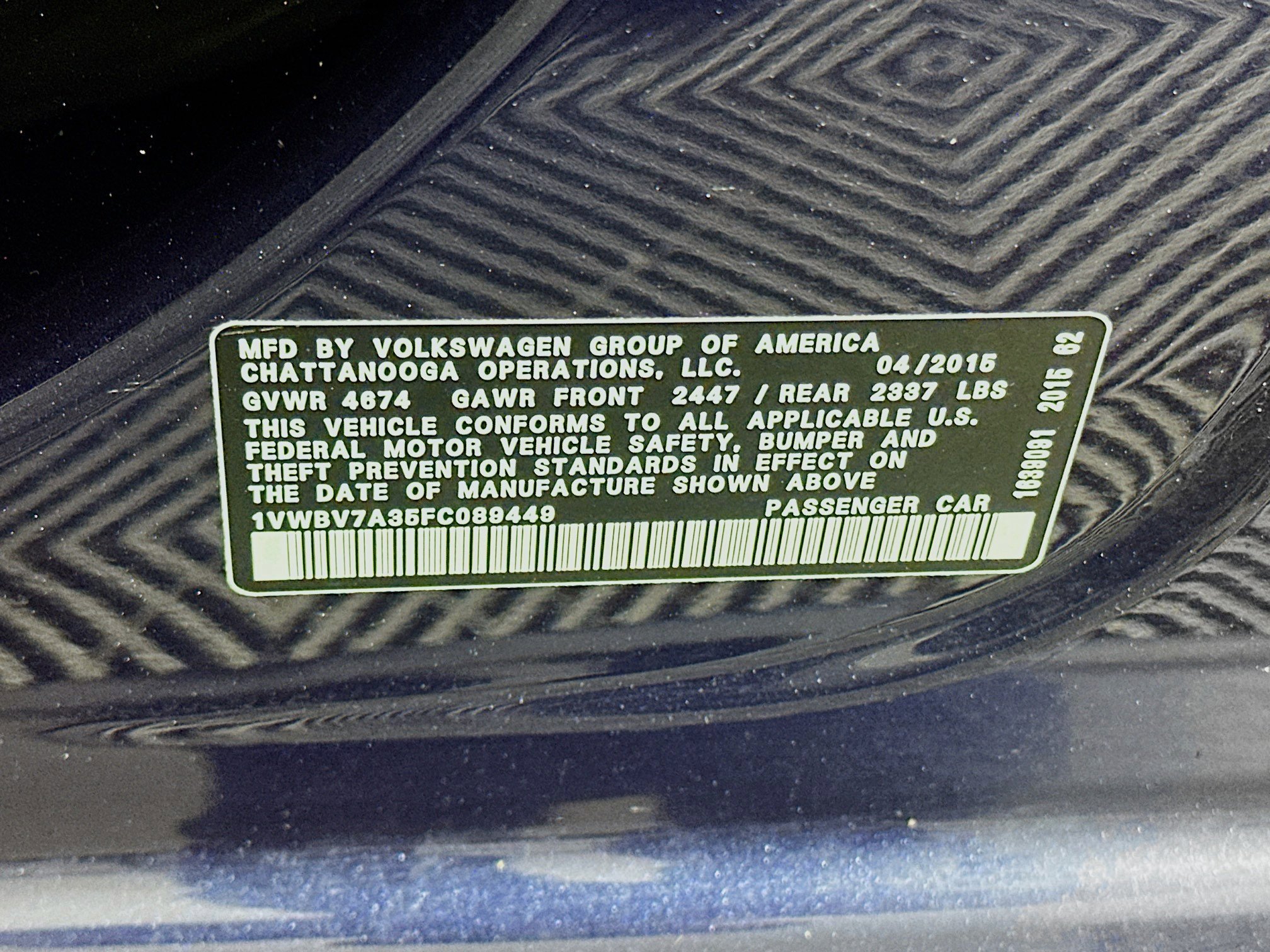 Used 2015 Volkswagen Passat TDI SE FWD image 12