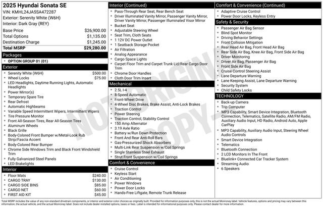 Used 2025 Hyundai Sonata SE image 34