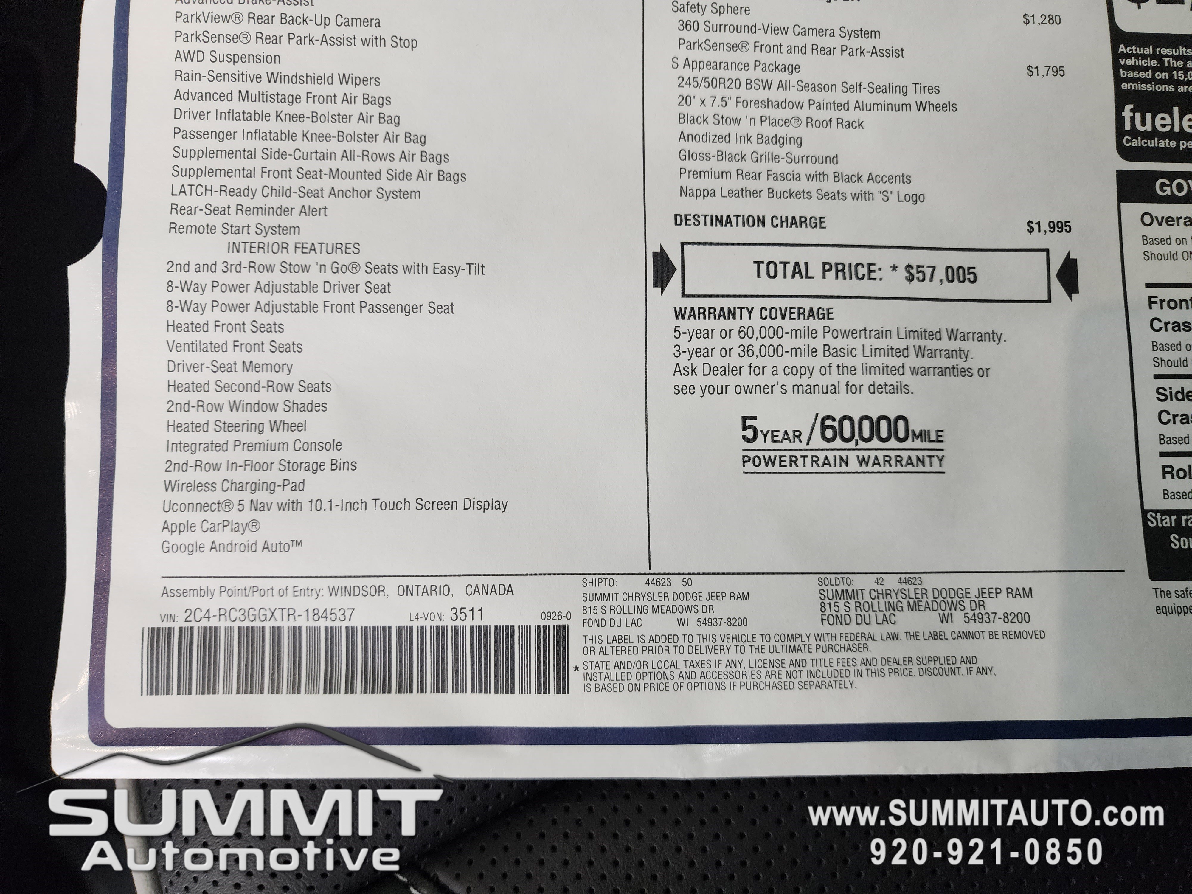 New 2026 Chrysler Pacifica Limited w/ S Appearance Package image 40