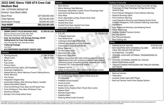 Used 2022 GMC Sierra 1500 AT4 w/ Sierra Safety Plus Package image 36