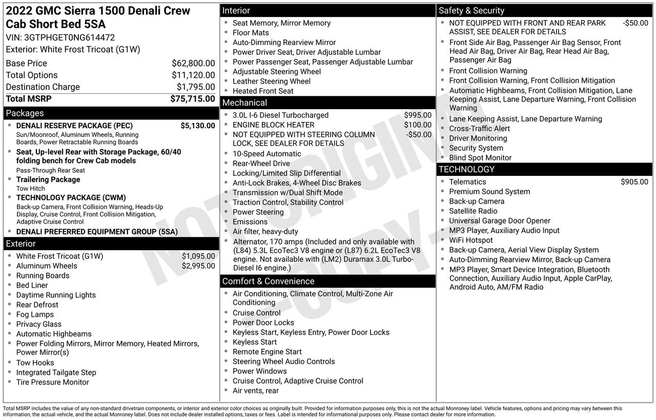 Used 2022 GMC Sierra 1500 Denali w/ Denali Reserve Package RWD image 51