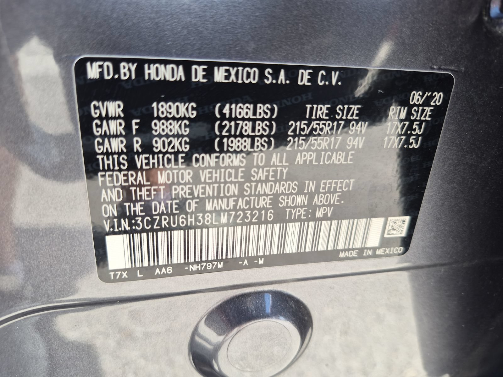 Certified 2020 Honda HR-V LX image 21
