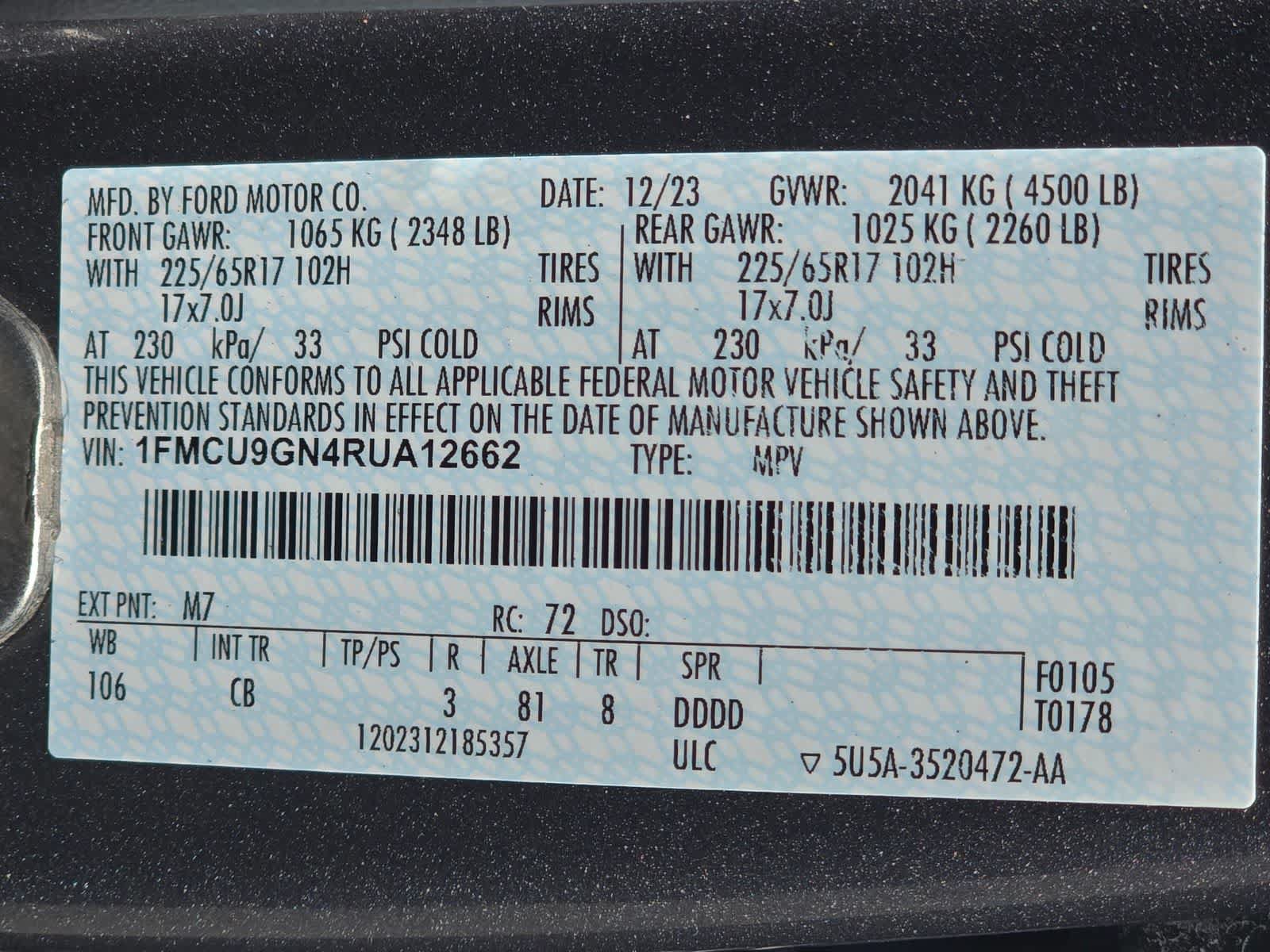 Used 2024 Ford Escape Active AWD/4WD image 28
