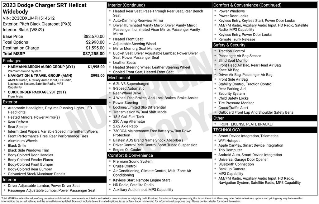 Used 2023 Dodge Charger SRT Hellcat w/ Harman/Kardon Audio Group image 6