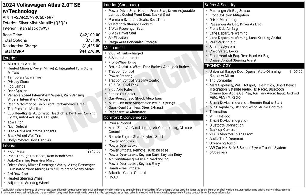 Used 2024 Volkswagen Atlas SE FWD image 31